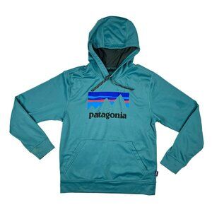 Patagonia Men's Unisex P6 Uprisal Logo Hoodie Blue-Green Size S